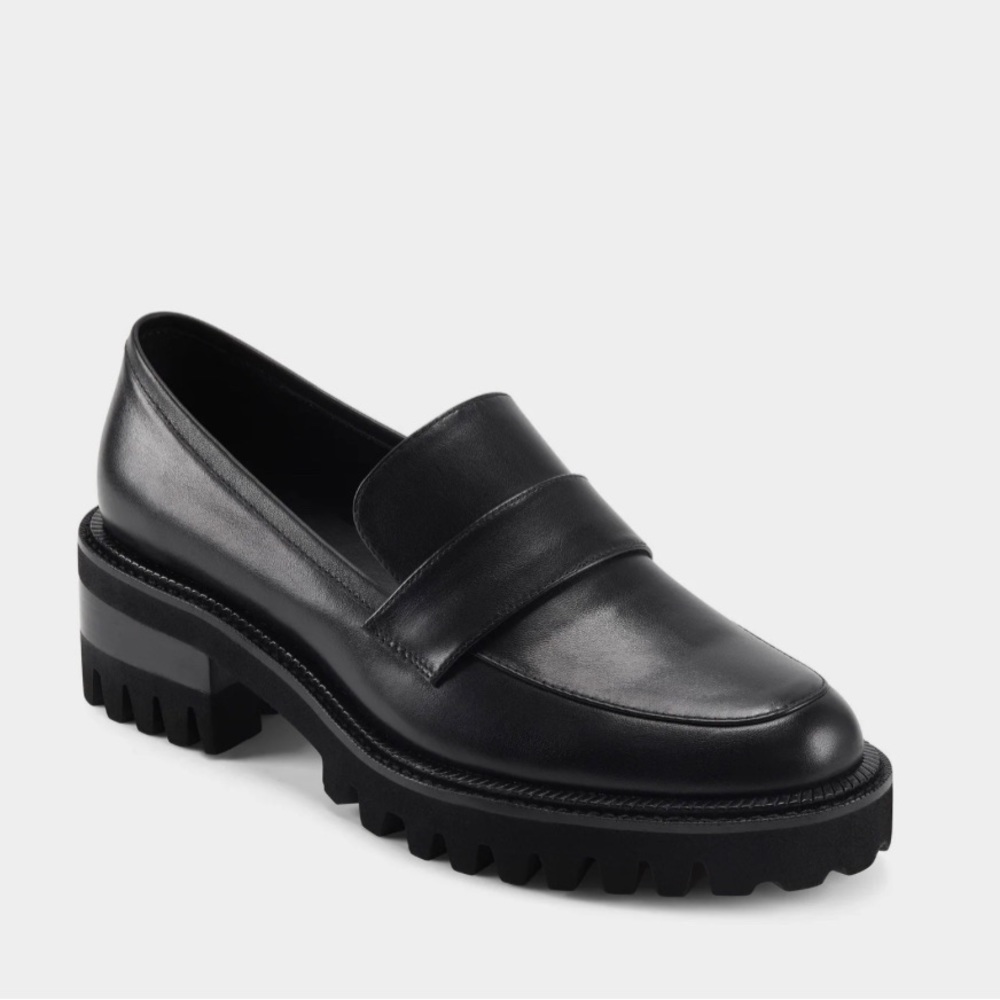 Black Aerosole lug sole loafers
